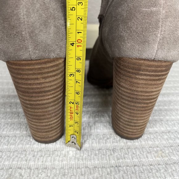 Lucky Brand Womens LP-LARETAH Taupe Peep Toe Block Heel Ankle Booties Size 8.5 M - Picture 5 of 8